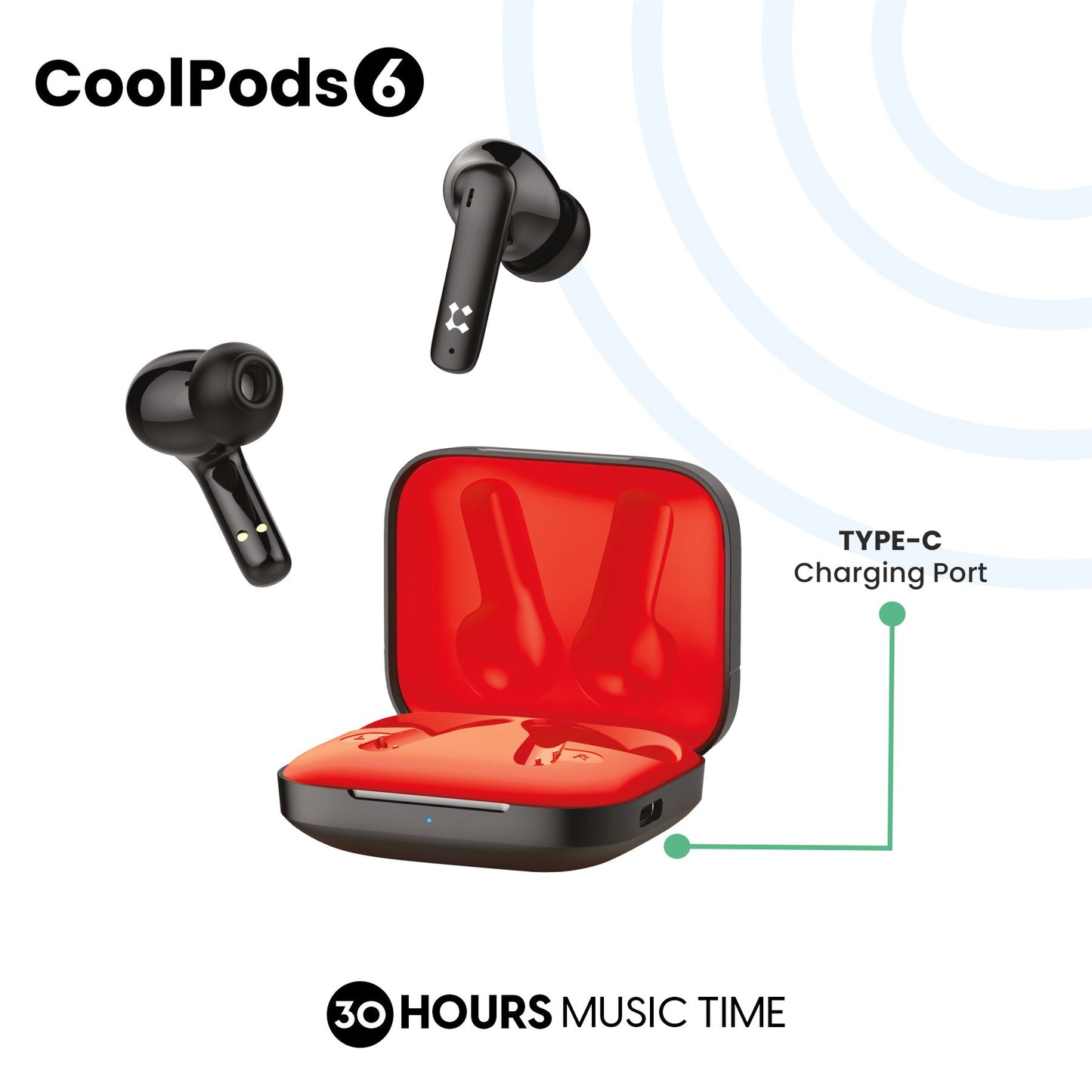 LYNE CoolPods 6 30 Hours Music Time True Wireless Earbuds
