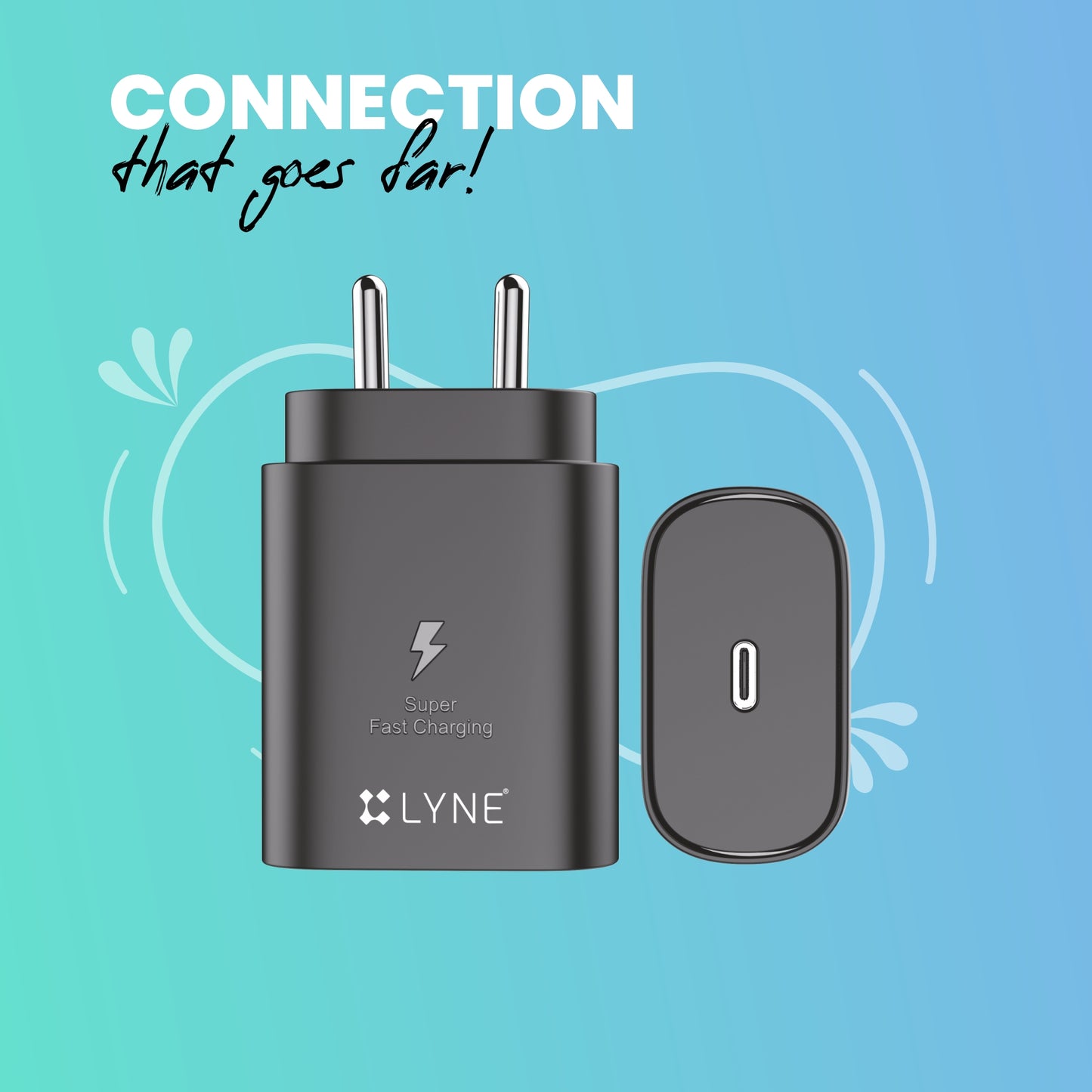 LYNE Chamber 22c 25W Output with Type-C cable, Super Fast Charging