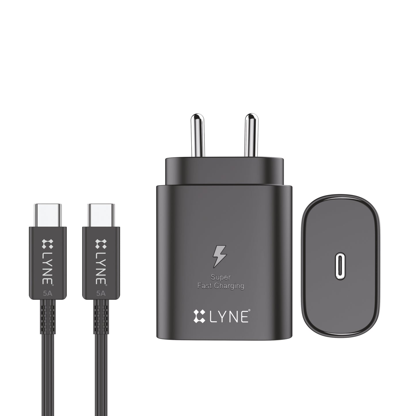 LYNE Chamber 22c 25W Output with Type-C cable, Super Fast Charging