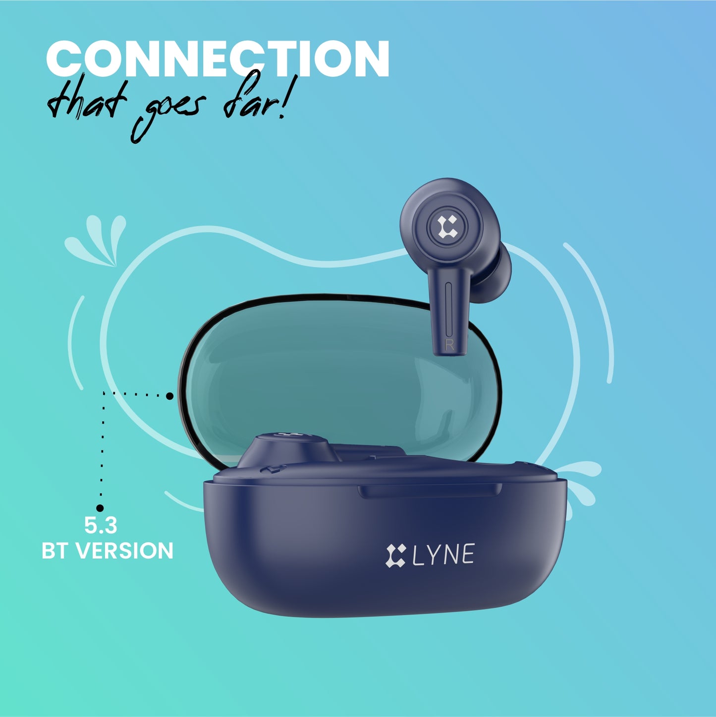 LYNE by U&i CoolPods 27 40 Hours Music Time True Wireless Earbuds with IPX4 Sweat Resistance