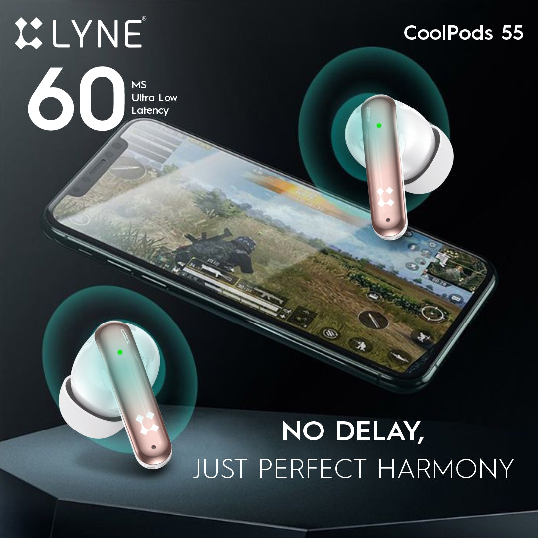 LYNE by U&i CoolPods 55 120 Hrs Music Time True Wireless Earbuds with 60MS Low Latency