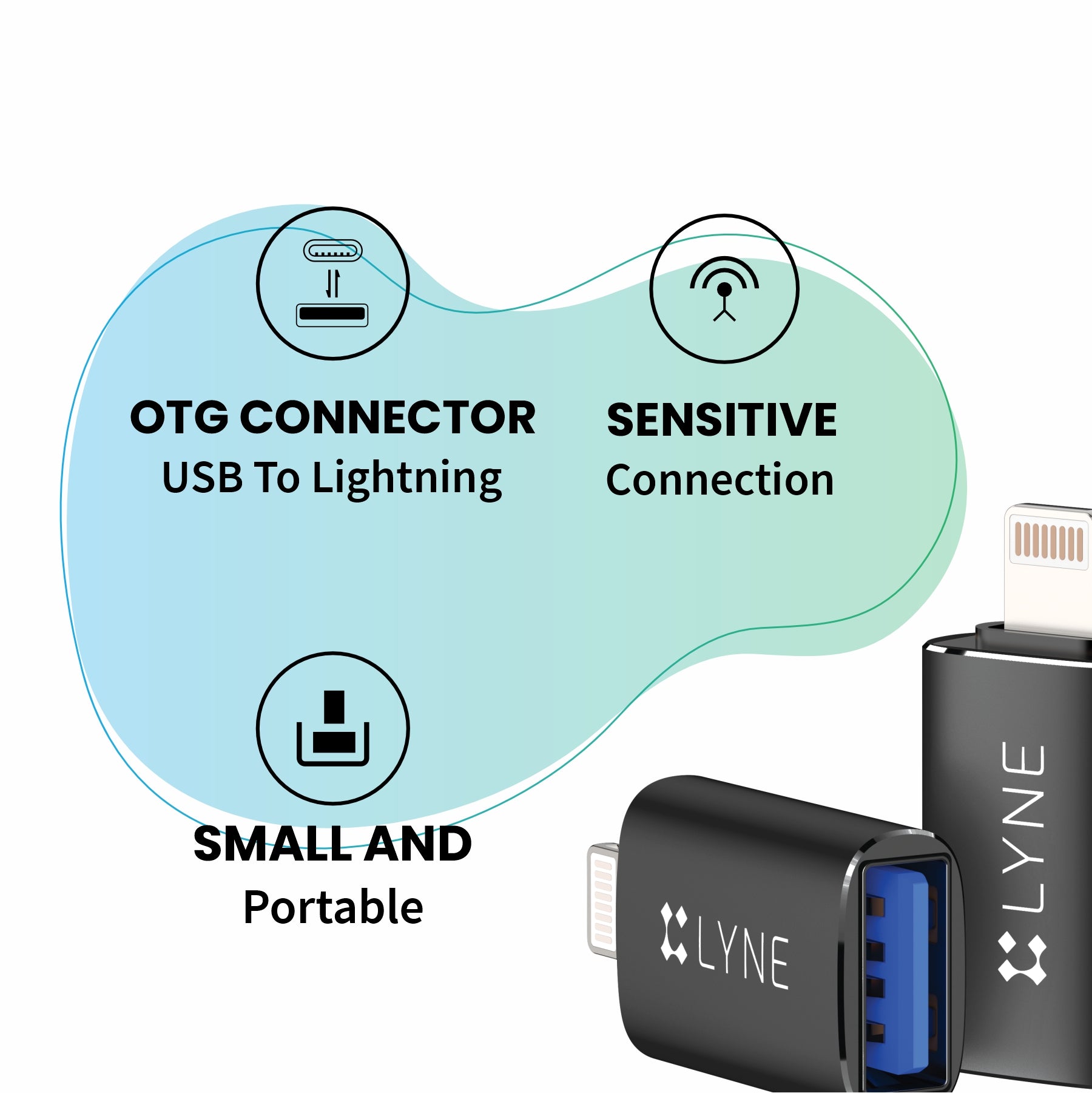  LYNE Flame 4 USB to Ligntning OTG Connector