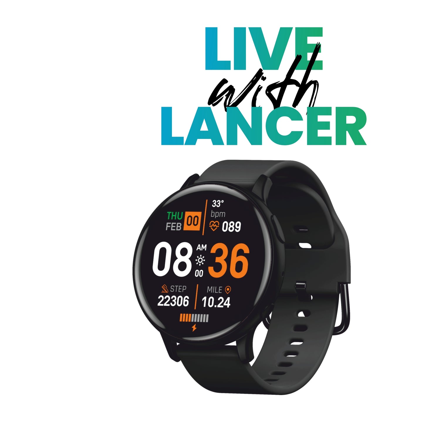 LYNE Lancer 1 Smart Watch 1.3" HD Screen, Bluetooth Calling & IP68 Water Resistance