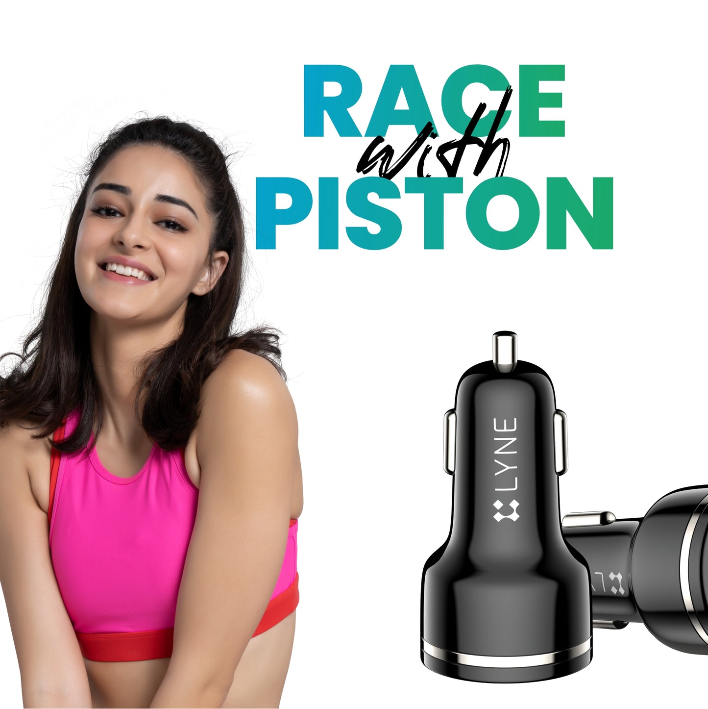 LYNE by U&I Piston 1  3.4A Output, Dual USB Port with Cable