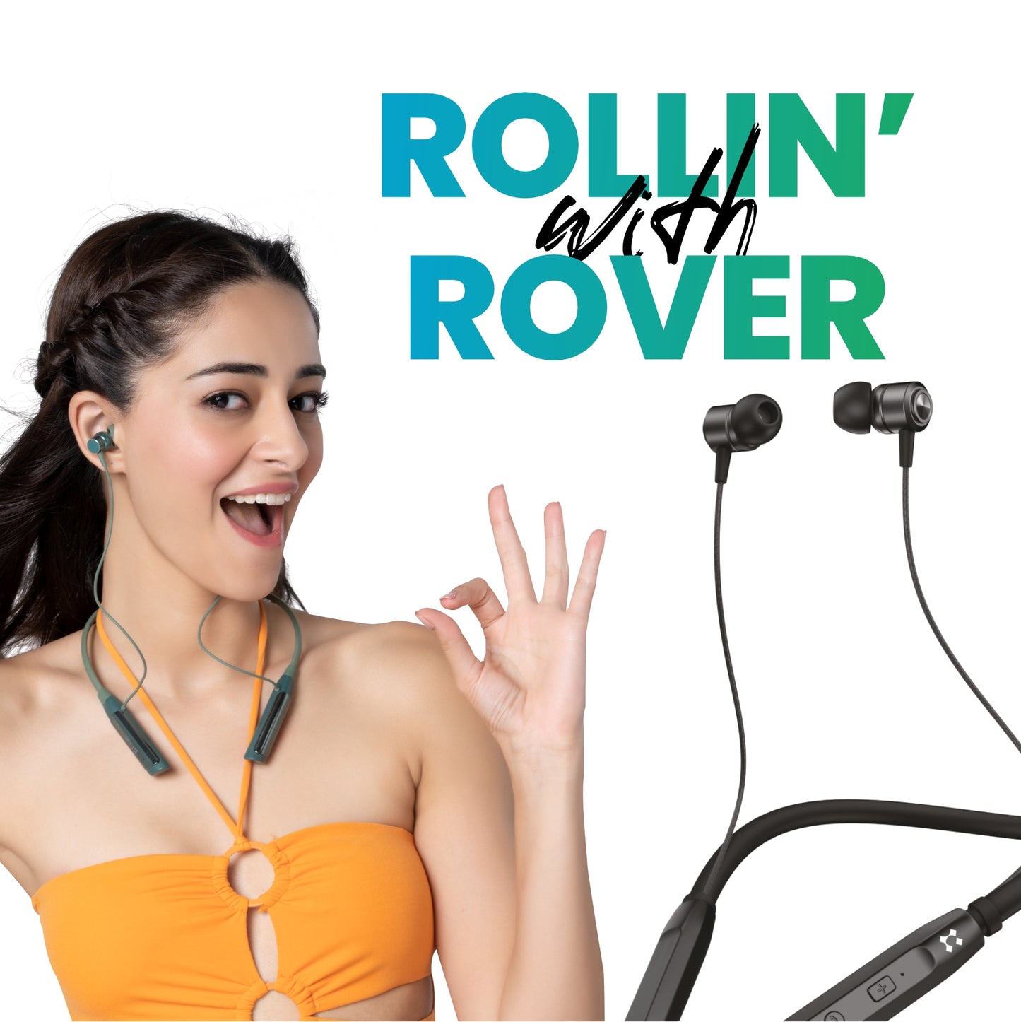 LYNE Rover 1 25 Hours Music Time Bluetooth Neckband with Magnetic Earbuds & Mic