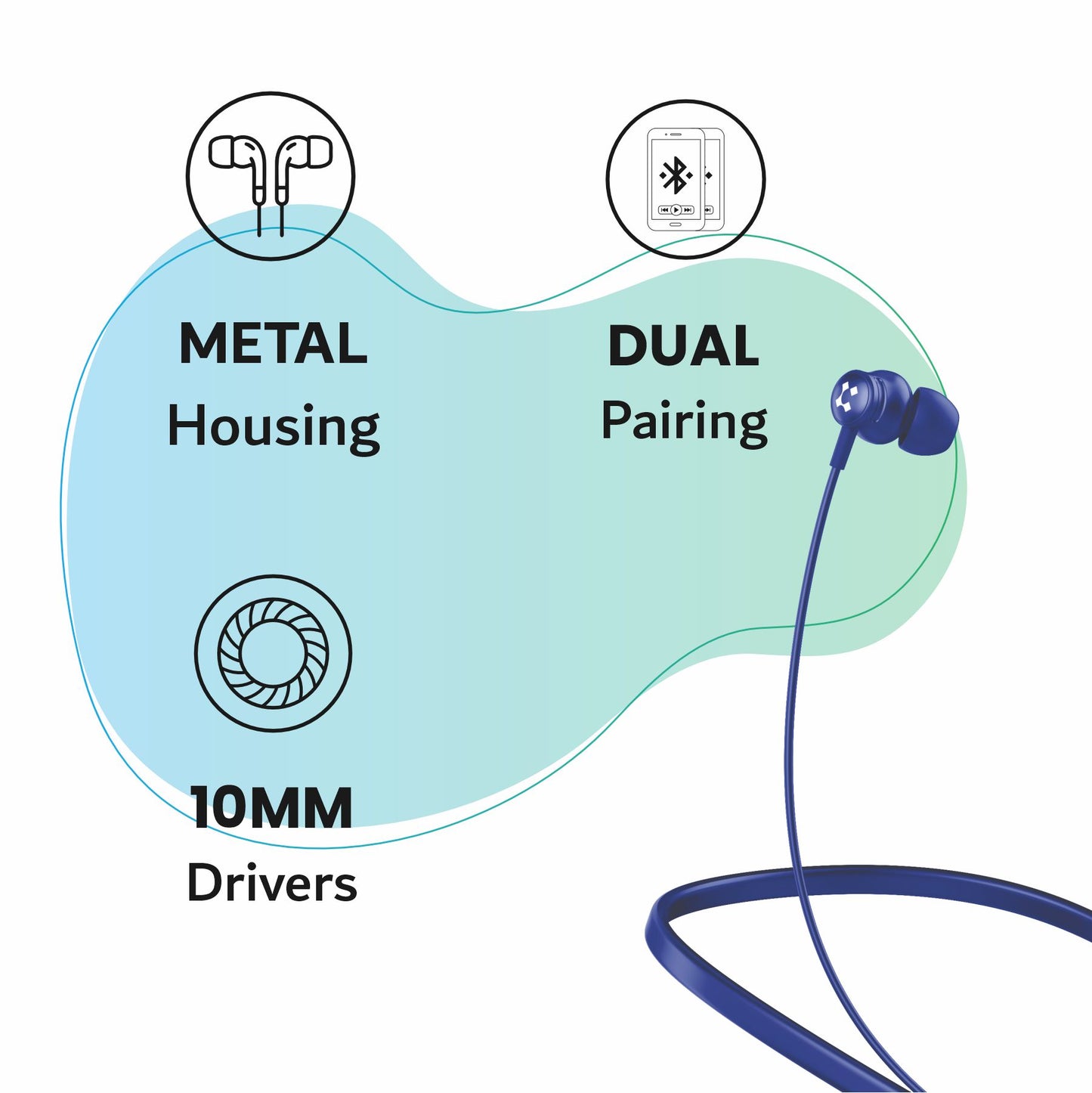 LYNE Rover 3 36 Hours Music Time Bluetooth Neckband with Dual Pairing Feature, Magnetic Earbuds & Mic