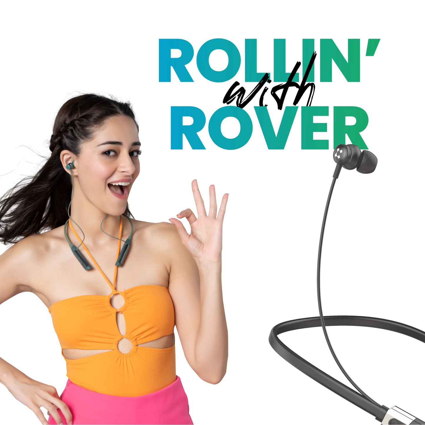 LYNE Rover 3 36 Hours Music Time Bluetooth Neckband with Dual Pairing Feature, Magnetic Earbuds & Mic