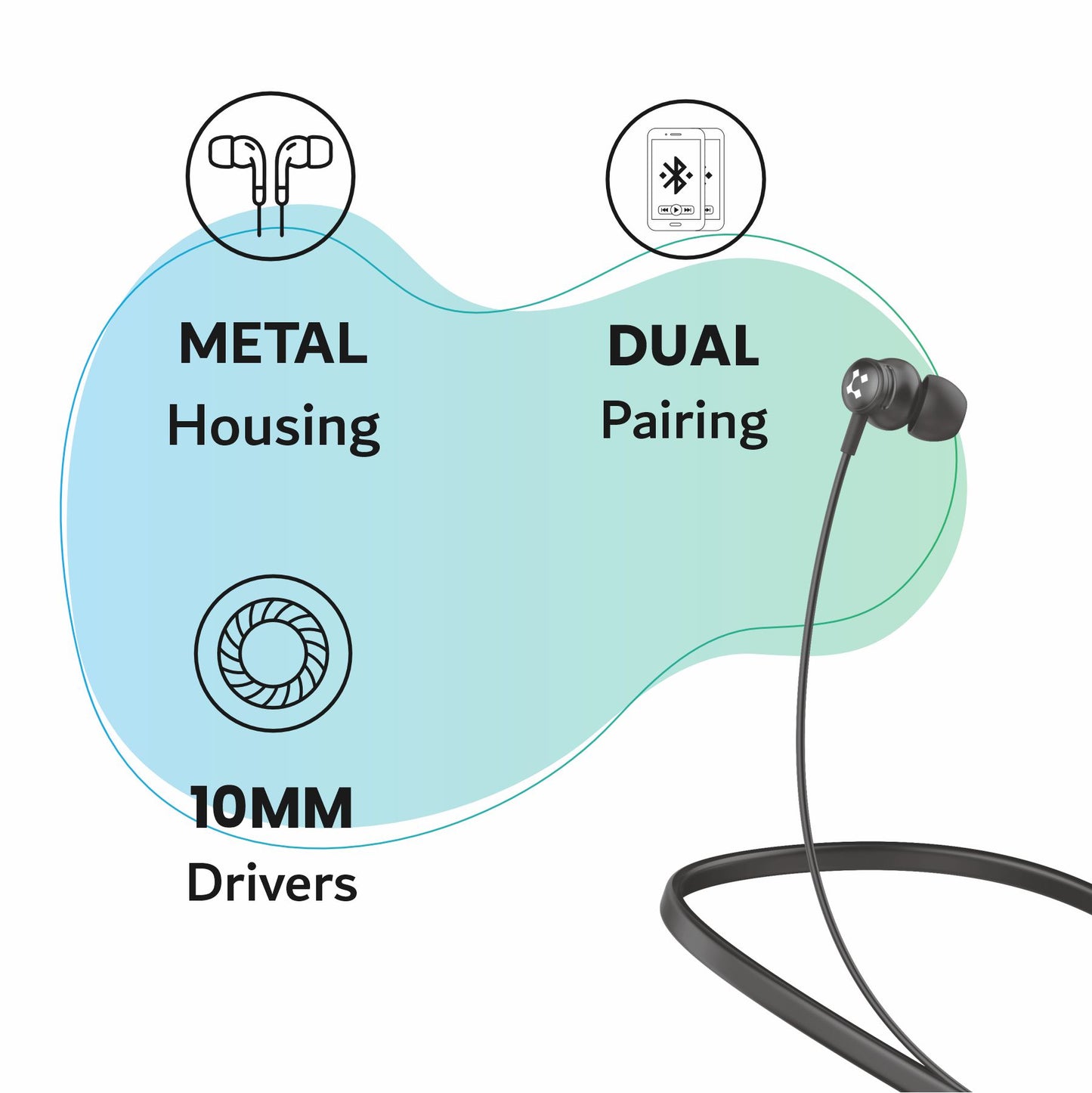 LYNE Rover 3 36 Hours Music Time Bluetooth Neckband with Dual Pairing Feature, Magnetic Earbuds & Mic
