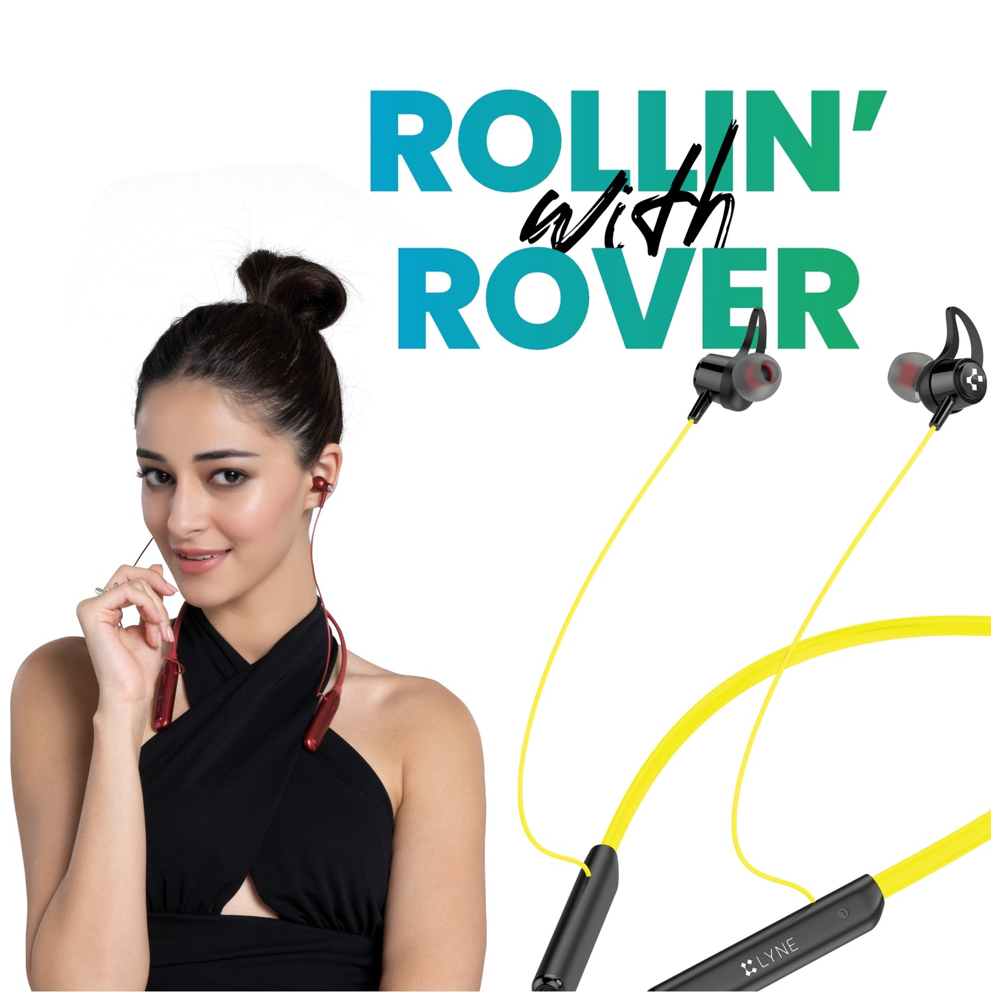 LYNE Rover 7 20 Hours Music Time Bluetooth Neckband with Magnetic Earbuds & Mic