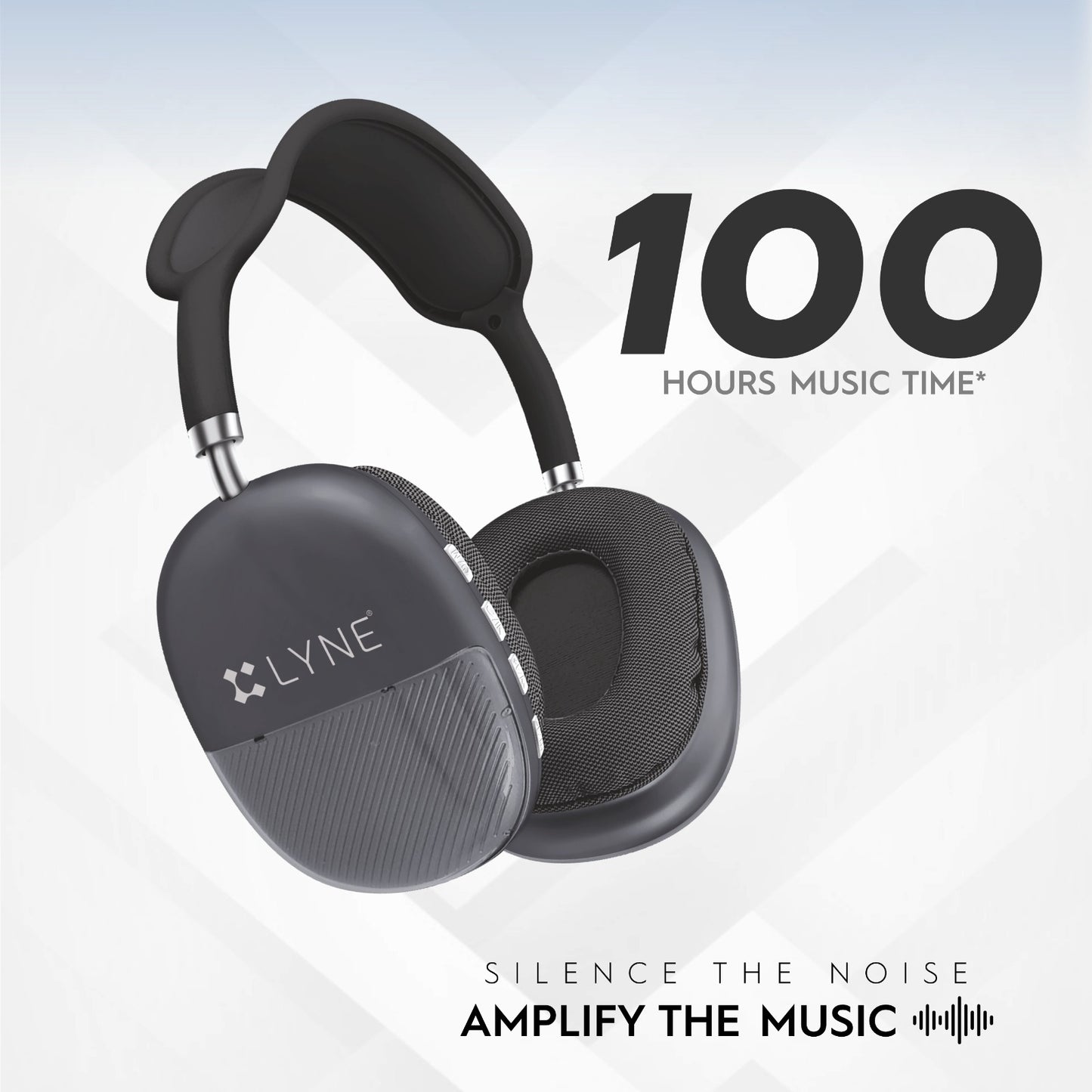 LYNE Hydro 6 100 Hours Music Time Bluetooth Headphone with 60MS Low Latency