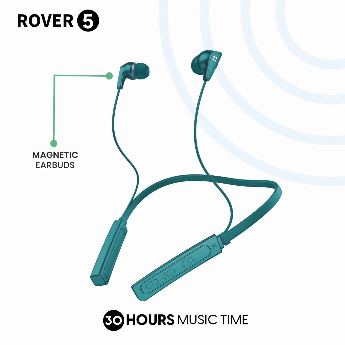 LYNE Rover 5 30 Hours Music Time Bluetooth Neckband with Magnetic Earbuds & Mic